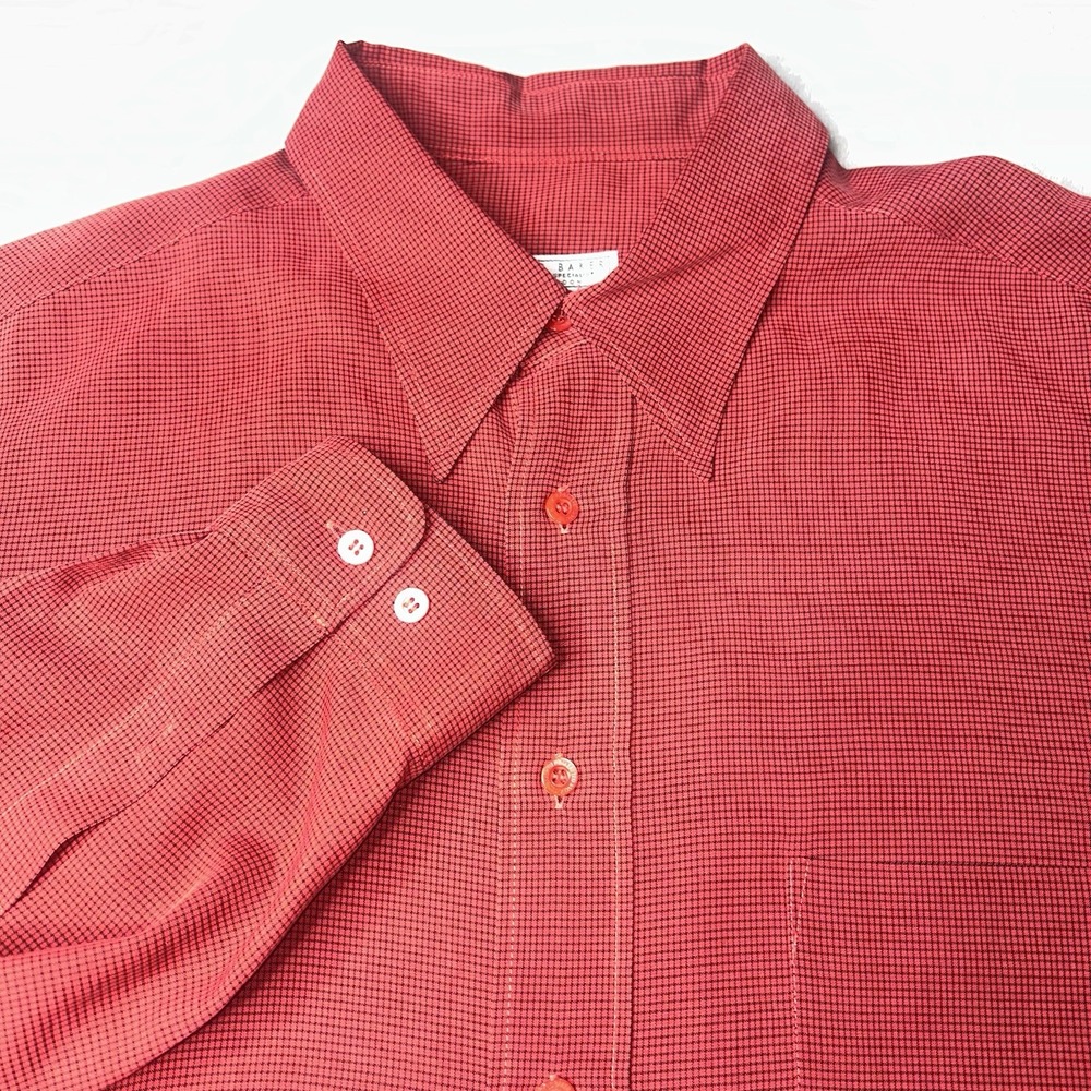 Ted Baker London Vintage Men's Red Long Sleeve Button Down Shirt Size 5